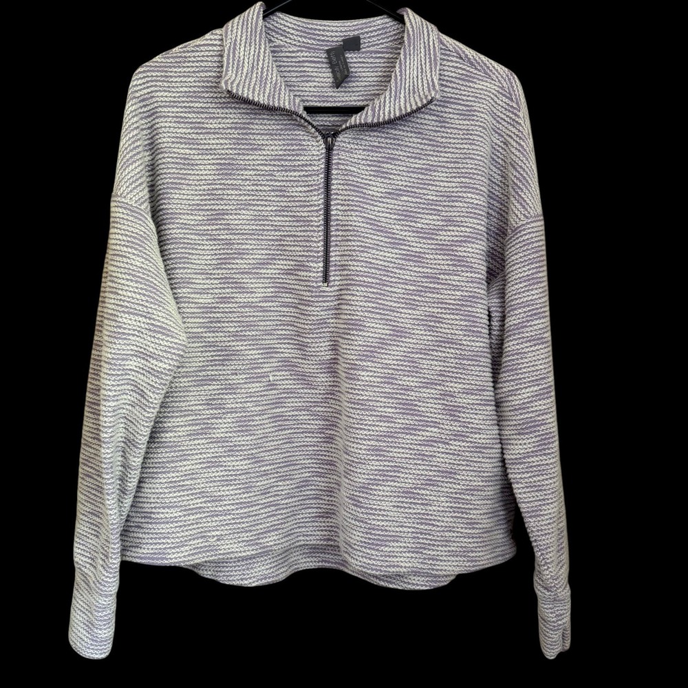 Sweaty Betty Rest Up Half Zip Pullover Sweatshirt Top 10 Purple Athleisure Boxy